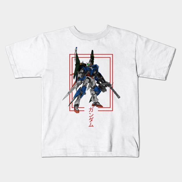 GN-001 Gundam Exia Kids T-Shirt by gblackid